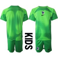 Frankrike Keeper Fotballklær Bortedraktsett Barn VM 2022 Kortermet (+ korte bukser)